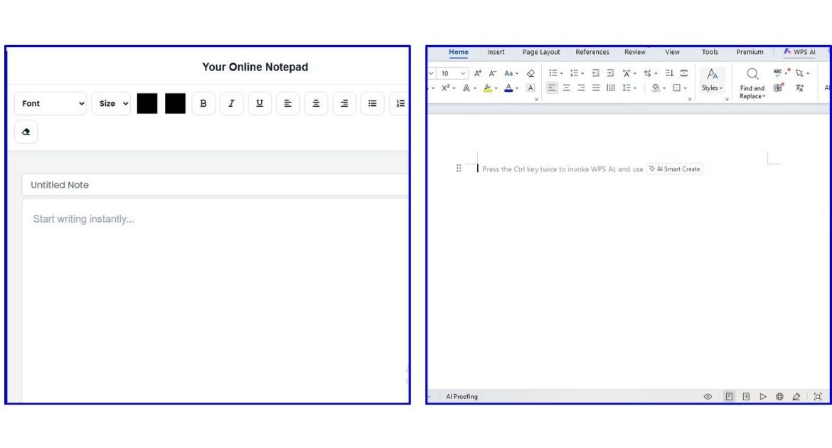 Online Text Editor vs Microsoft Word