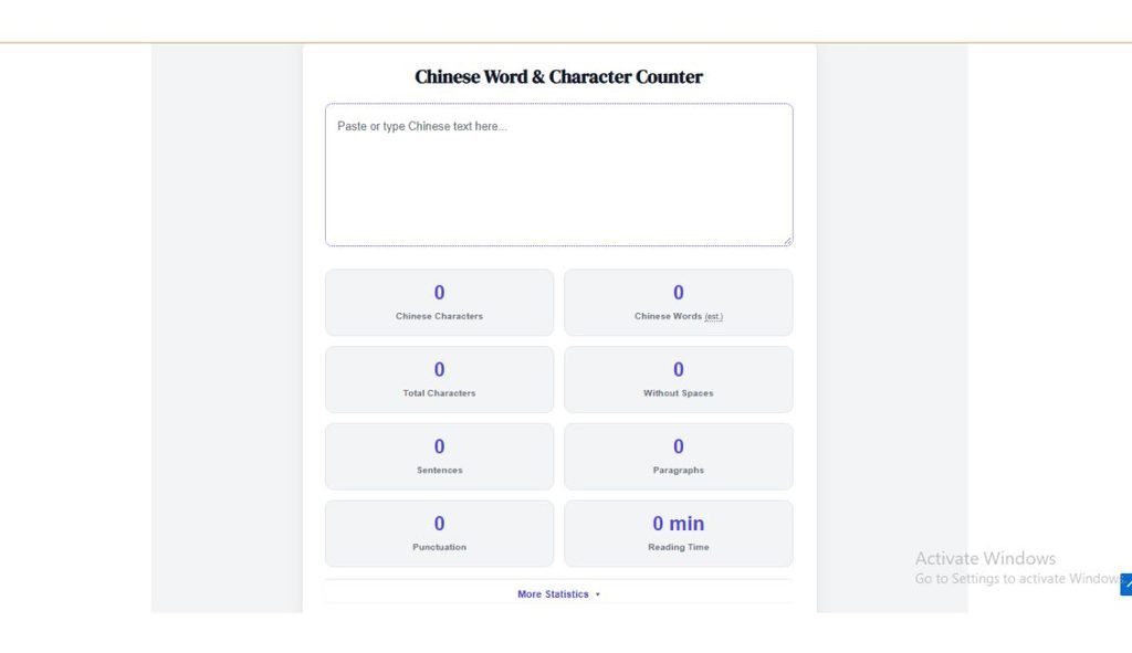 Chinese word and character counter