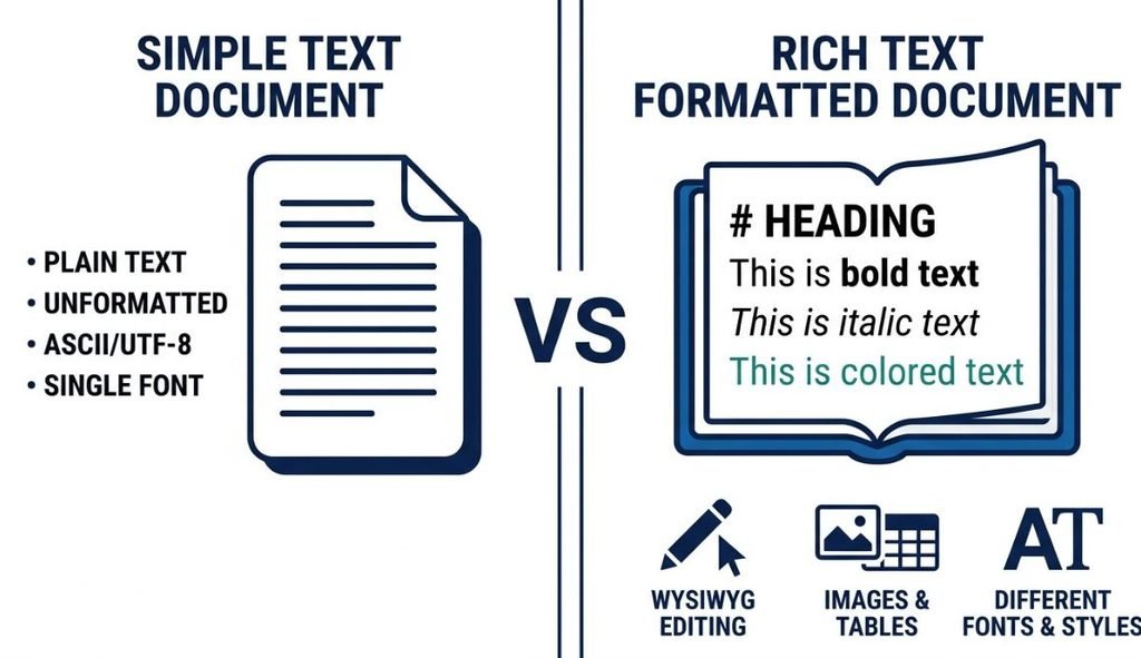 Plain Text vs Rich Text comparison