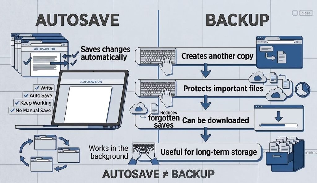 autosave vs backup in online editors